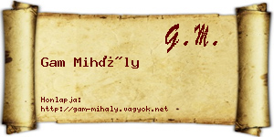 Gam Mihály névjegykártya